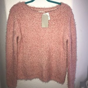 Pink fuzzy sweater!